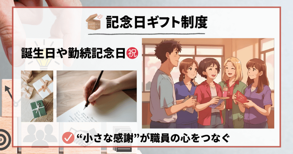 記念日ギフト制度
誕生日や勤続記念日
“小さな感謝”が職員の心をつなぐ